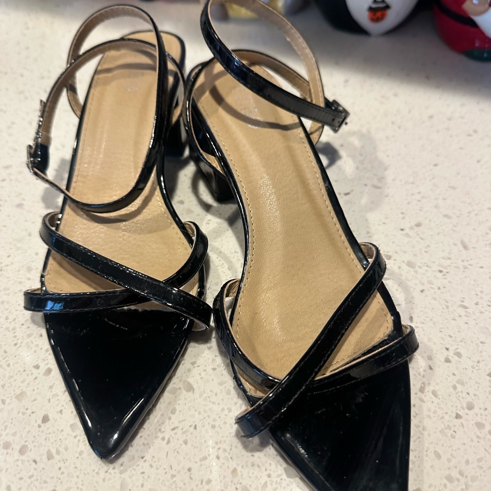 Wrap around baby heel sandals